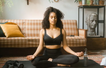 Winter indoor activity yoga practice
